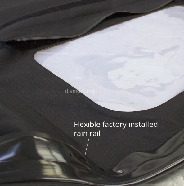 Mazda Miata 1990-05 convertible techo blando con riel de lluvia y vidrio aprobado por el DOT, tostado Foto 3 de 4