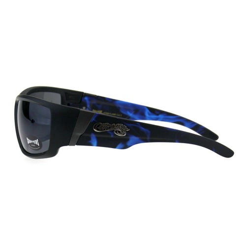 Choppers Sunglasses Men's Biker Fashion Rectangular Flame Design - Picture 10 of 26