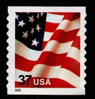 UNITED STATES, SCOTT # 3633B, MINT NO GUM UNCANCELLED 2005 DATE VARIETY 37¢ FLAG