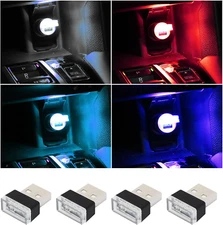 4 PCS USB LED Car Interior Atmosphere Lamp, Plug-In USB Decor Night Light, Porta