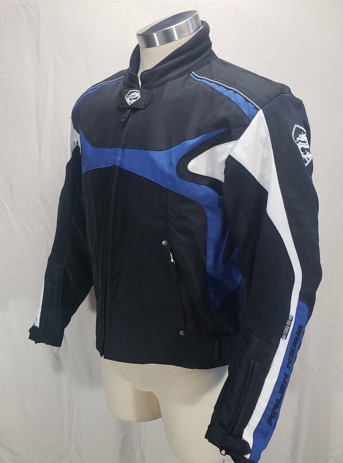 ARLEN NESS Men's Motorcycle Jacket Size L Large Blue Black - product detail image 4