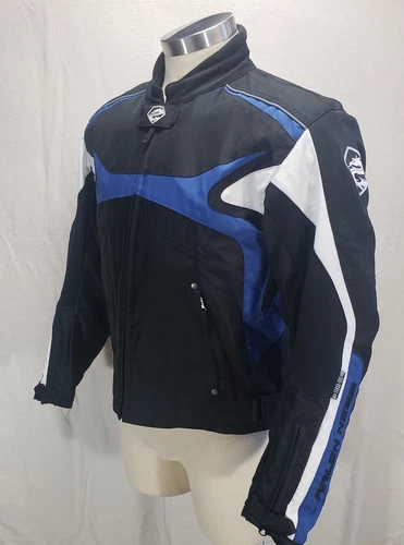 ARLEN NESS Men's Motorcycle Jacket Size L Large Blue Black image 4