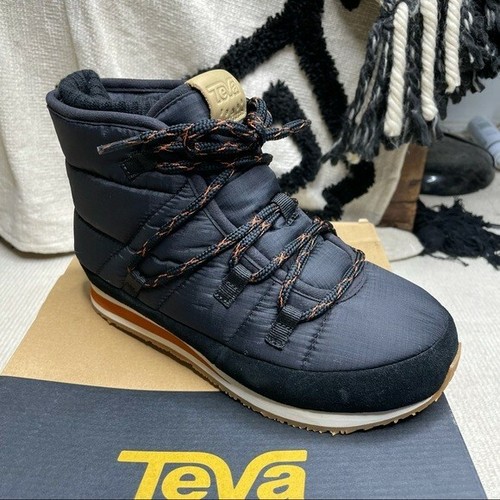 Teva Ember Lace Moc Black Boot Womens 5 