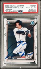 Spencer Torkelson Signed 2020 1st Bowman Chrome Autographed Card PSA 10/10 Auto