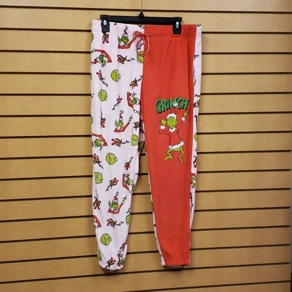 Dr. Suess The Grinch Fleece Pajama Bottoms Size Medium Gem