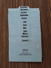 Vintage Smead Monthly Top Tab Cut  Filing Cards Green 3"x5" No: 511-12