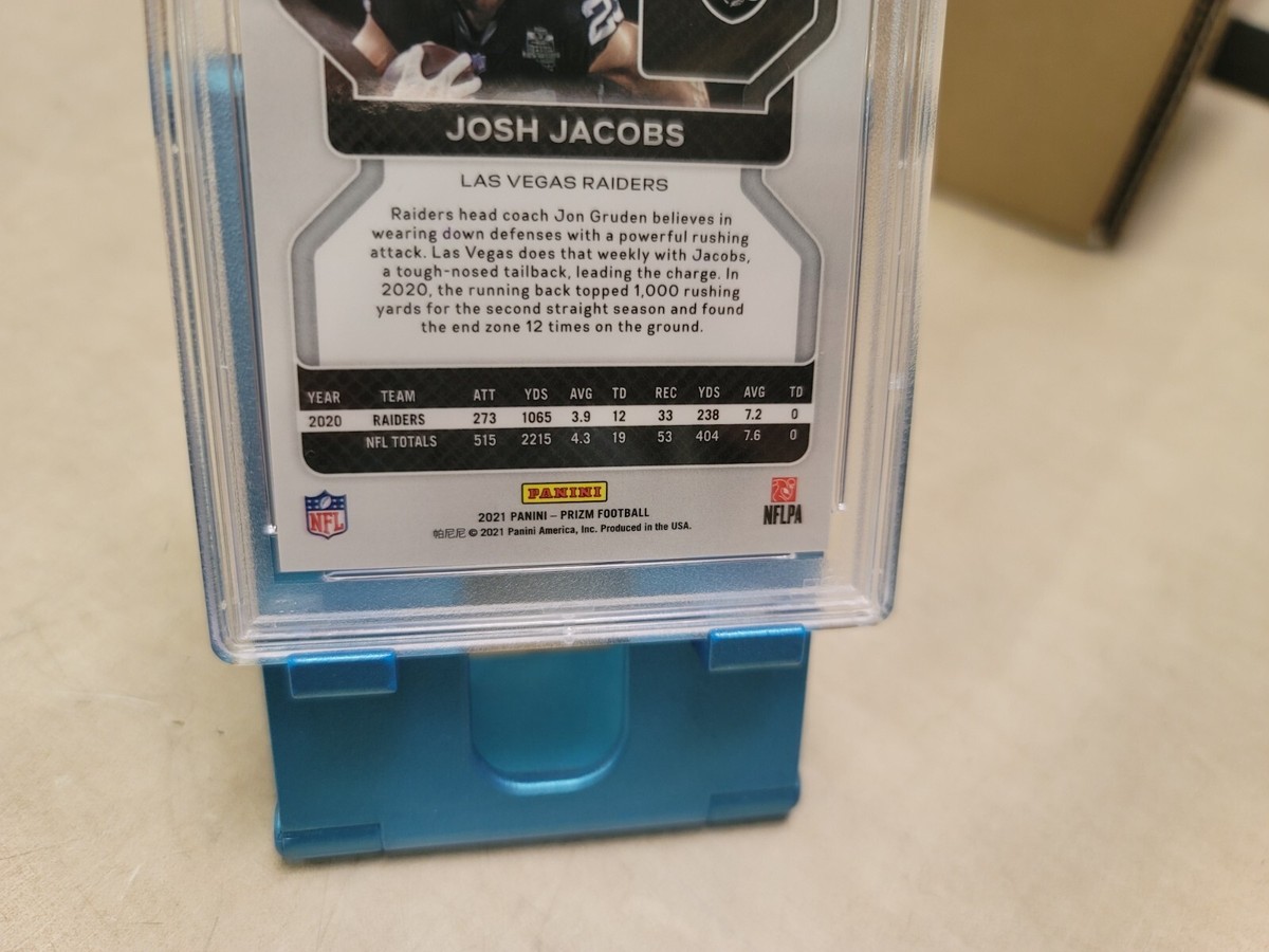 2021 Panini Prizm Josh Jacobs Blue Shimmer /25 PSA 10 GEM