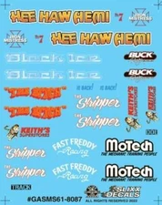 Slixx 8087 Gasser Mini Sheet #61 1/24 1/25 waterslide decal