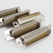 10pcs Gold Pin 44pin 3 Row D-Sub Male Socket Solder Chassis Connector RS232