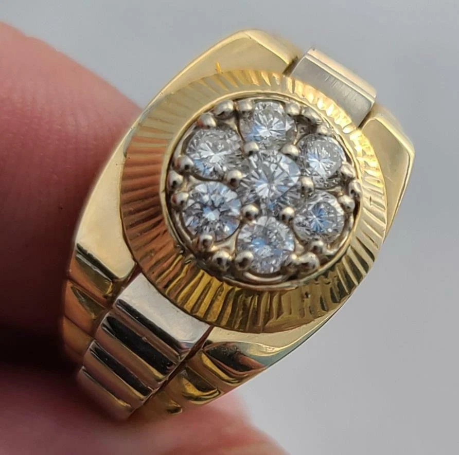 14K/18K Solid Gold Louis Vuitton Style Ring | Uverly 14K Gold / Yellow / 13