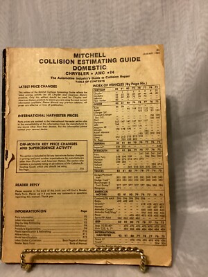 Jan. 1982 Edition Mitchell Collision Estimating Guide Domestic-Chrysler-AMC-IH