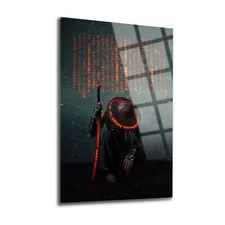 Sword Master Glass Wall Art, Easy Installation, Fade Proof Wall Decor,