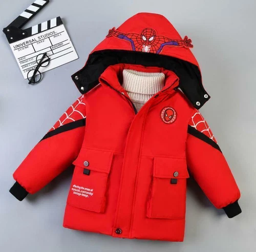 Kids Boys Spiderman Hooded Puffer Jacket Winter Toddler Coat Parka Outerwear UK% - Picture 16 of 21