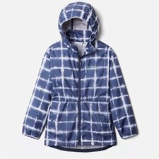 Columbia Girls Size S 7/8 Packable Punchbowl water-resistant jacket Blue/White