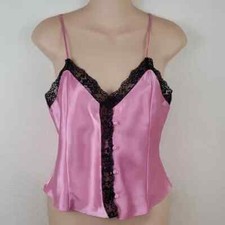 Vtg Victoria's Secret Gold Label Satin Lace top Size Small