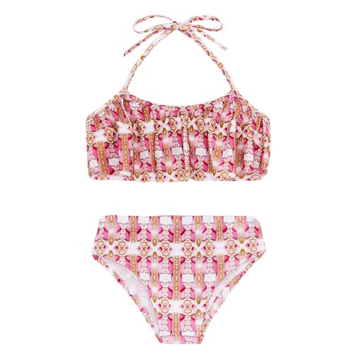 Girls Playwear Shiny Swimwear Colorful Swimsuit Water Wetsuit Youth Top Panties - Picture 27 of 68