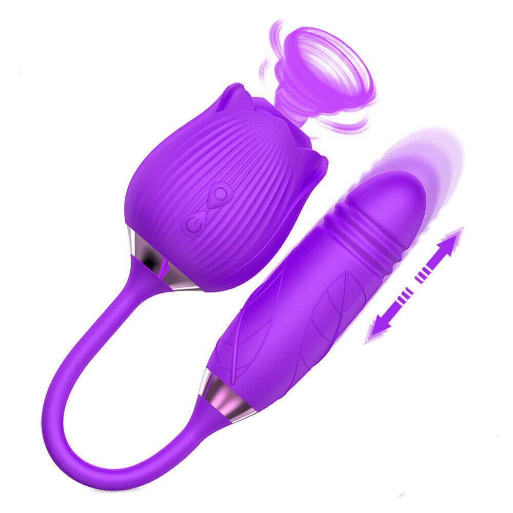 ebay rose toy Rose Shape Sucking Vibrator Clitoral G-spot Suction Sex Toy 7 Speed  Waterproof main image 1