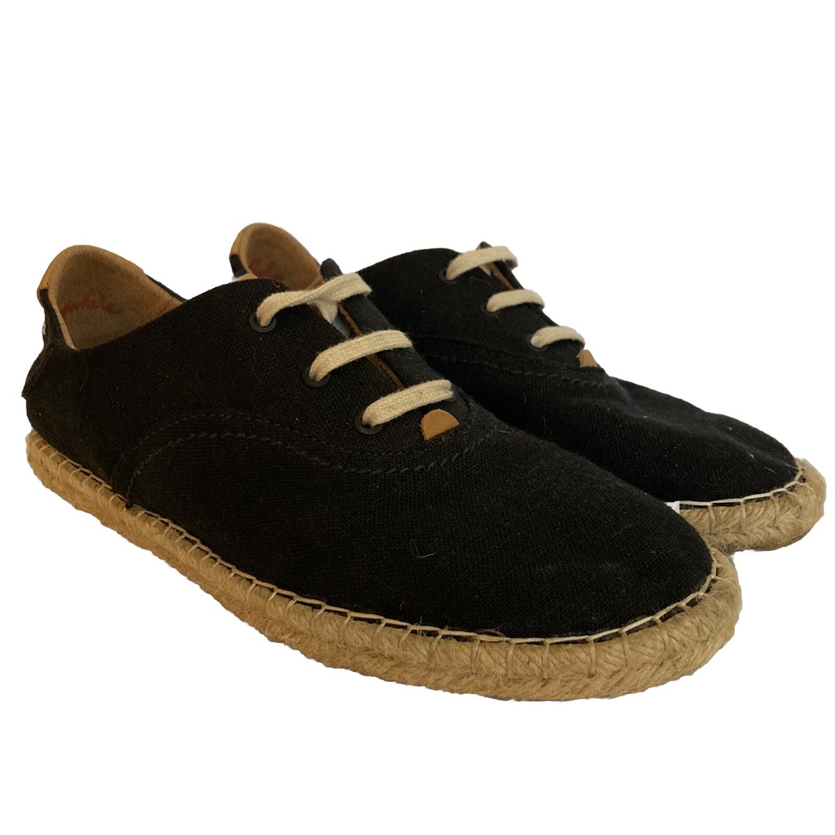 Olukai Kaula Pa’a Li Espadrilles Comfort Shoes Womens 39 Black Lace Up  Flats