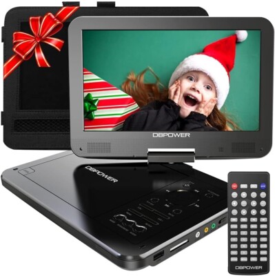 DBPOWER 12'' Full HD Portable DVD Player Swivel Screen Rechargeable All region