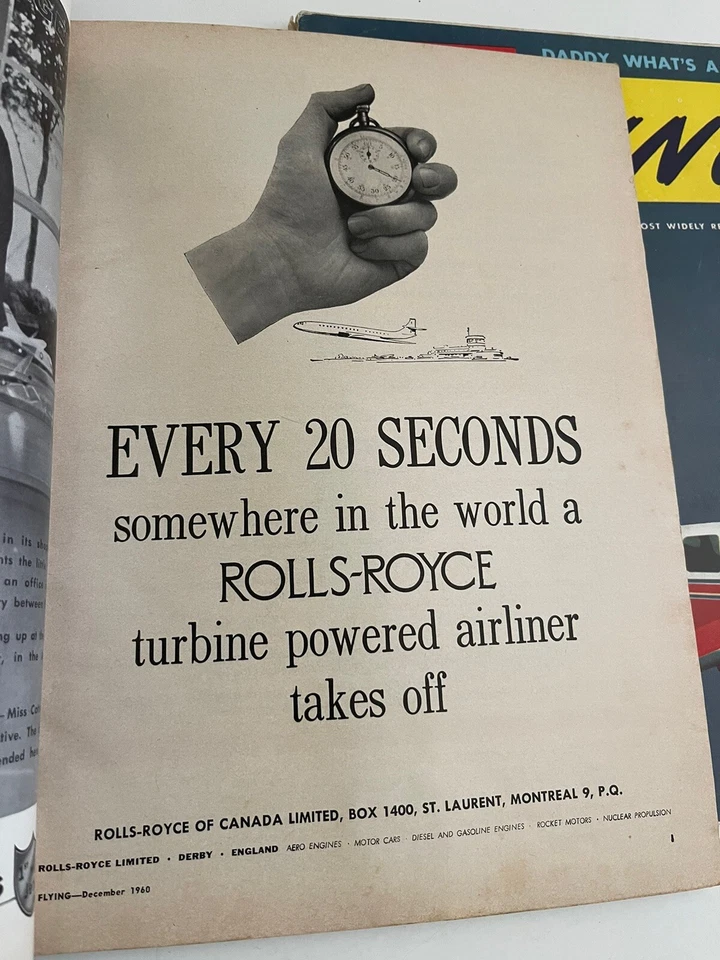 Vintage Flying Magazines Lot Of 2 1957-60 Bi-Planes West German Airpower Ice - Image 2 of 4