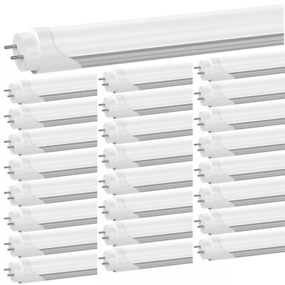 4-100PACK T8 LED Tube Light 4FT 22W Dual-Ended Power Bypass Ballast Cover MILKY