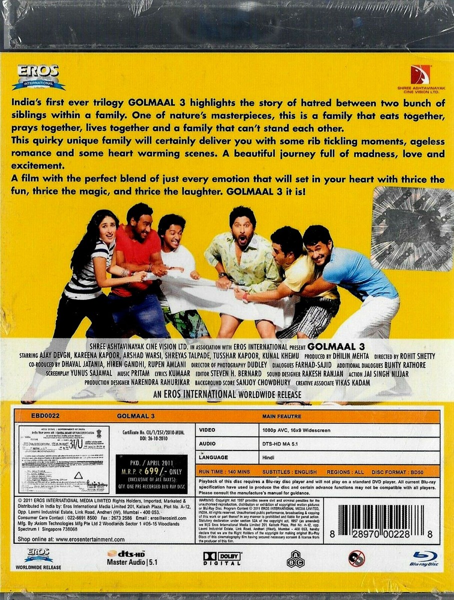 Golmaal (Blu-ray, 2012) for sale online UK