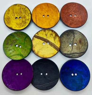 Kokosnussknöpfe, bunt, Nähen Basteln Deko Jacken Mäntel Taschen Koko, einzel set