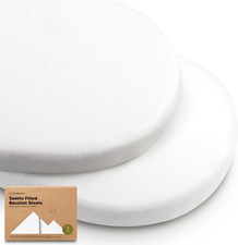 2-Pack Organic Bassinet Sheets for Girls Boys - 100 Cotton Bassinet Mattres...