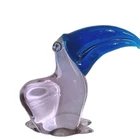 Murano Toucan Bird Hand Blown Art Glass Figurine Decor Blue Amethyst VTG