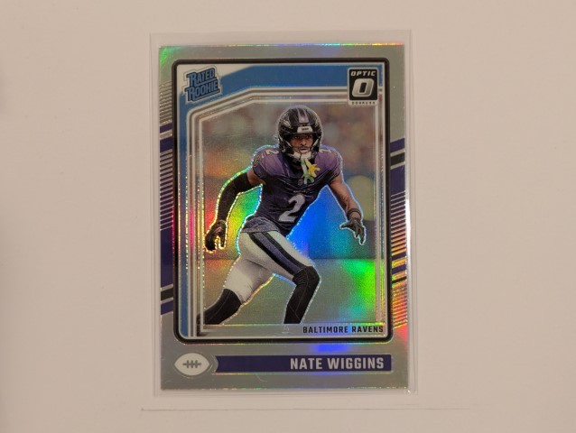 2024 Donruss Optic NATE WIGGINS #281 Rated Rookie RC Holo Prizm Baltimore Ravens