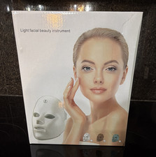 LED Light Therapy Mask for Face, White Plastic, USB Powered, Portable, Unisex