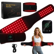 Red Light Therapy Belt for Body Back  Abdomen, 5000mAh Cordless Black
