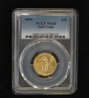 1995 Gold Eagle 1/4 oz. $10 PCGS MS68. Rare MS label!