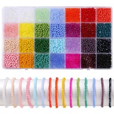 2800pcs Crystal Beads Jewelry Making Kit -28 Colors 3mm Crystal Glass Beads f...