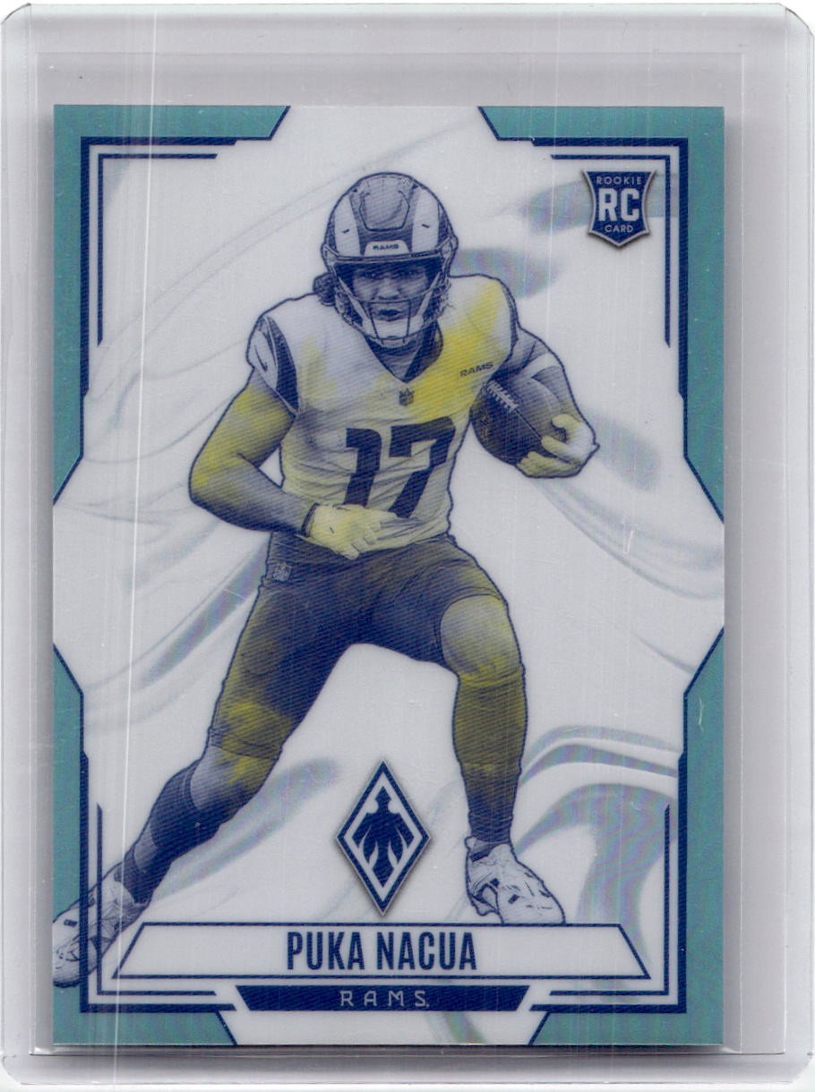 2023 Panini Phoenix Puka Nacua Contours RC Teal Rookie SP /150 Los Angeles Rams