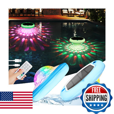 Solar Powered and USB Rechargeable Floating Pool Lights, 6.69 Inch IP68 Waterpro