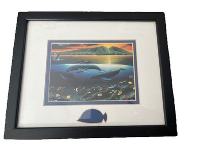 Wyland Galleries Maui Dawn 1992 Whales Travel the Path 11x9