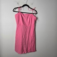 Old Navy Size L Fit & Flare Tie-Shoulder Mini Cami Summer Dress Berry Pink NEW