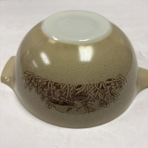 Vintage Pyrex Brown Forest Fancies Mushroom Cinderella Mixing Bowl #442 1.5qt.