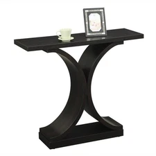 Pemberly Row Modern Console Table in Espresso Wood Finish