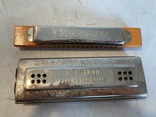 Lot of 2 Vintage Hohner Echo Harp C/G  El Centenario Harmonica Germany/China
