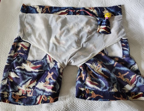 Vtg 90’s POLO Ralph Lauren Sport Lined Drawstring Hawaiian Surfer Swim Trunks XL - Picture 8 of 17