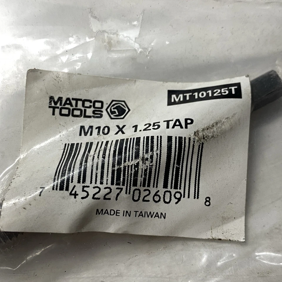 Juego de grifos y troqueles Matco M10 10 mm x 1,25 MT10125T para 124MATDS EE. UU. Nuevo Foto 2 de 3