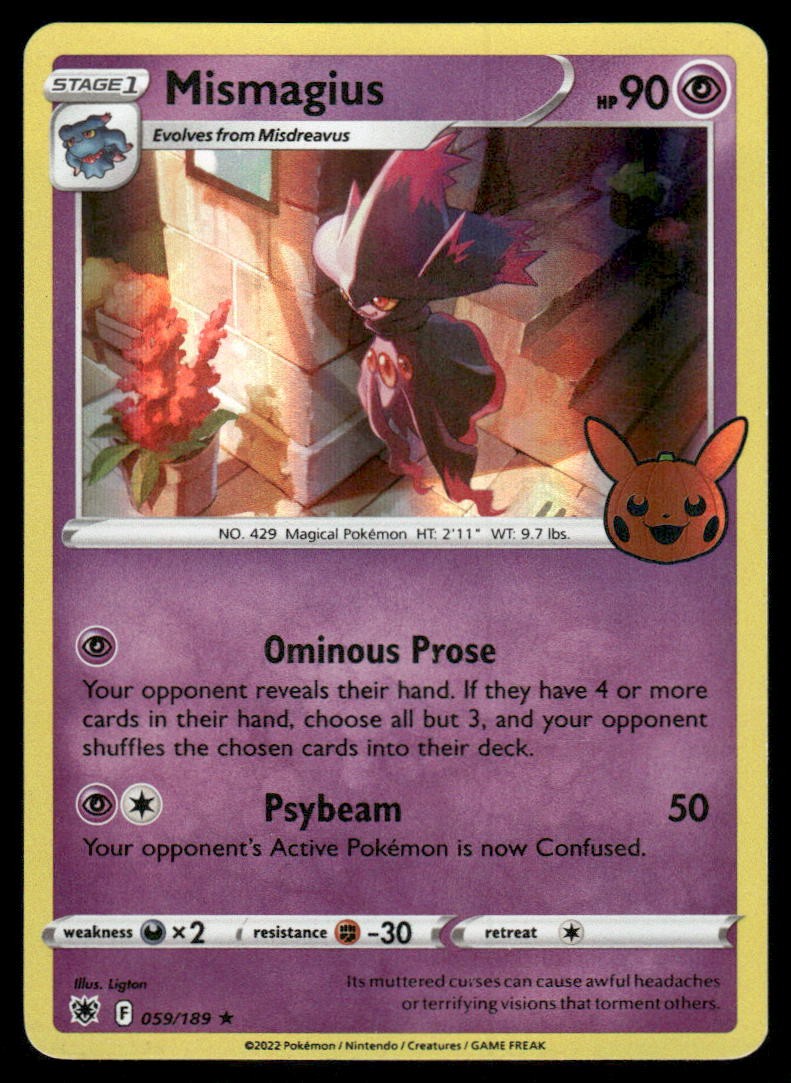 Mismagius 059/189 Rare Astral Radiance Pokemon Near Mint