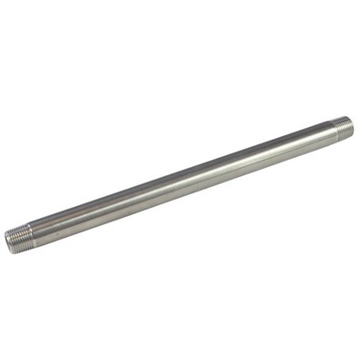 HFS(R) Nipple Pipe Fitting 12'' Length, 1/2'' NPT Male x 1/2'' NPT Male, SS304