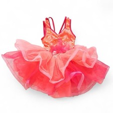 Weissman Sequin Mesh Girls Dance Recital Ballet Dress Size IC Small Pink Tutu