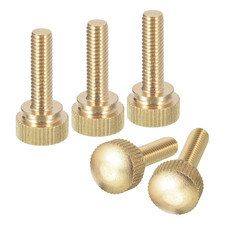 M6x20mm Knurled Thumb Screws, 5pcs Brass Knurled Thumb Screws Bolts with Shoulde