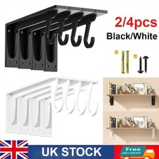 2/4p Heavy Duty Black Cast Iron Shelf Brackets 12'' Floating Shelf Support 400lb