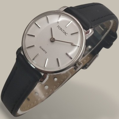 Pontiac 24mm 80er Quarz Lady Vintage Uhr voll funktionsfähig Cal Esa Swiss Made