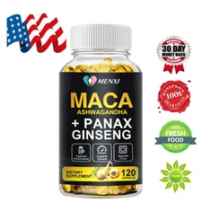Organic Black Red Yellow MACA ROOT Capsules For Men & Women 120 Pills 10000mg